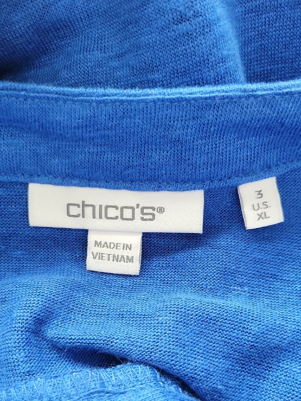 Chico's Blue Linen Embellished‎ Tunic Top Size XL - Picture 5 of 7